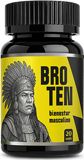 Frasco negro de Broten, suplemento de bienestar masculino de 20 cápsulas